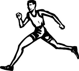 跑插画男子短跑的矢量插画照片