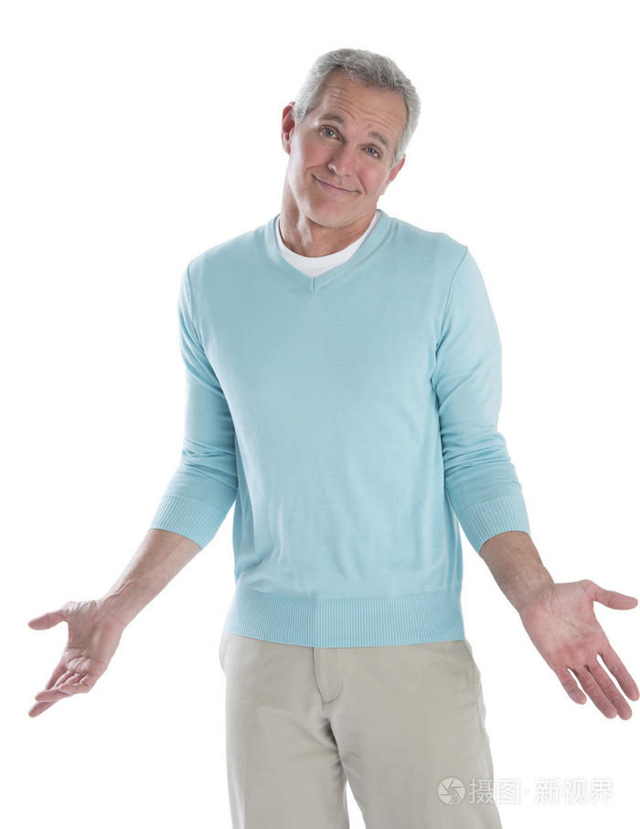 糊涂男子耸了耸肩的肖像