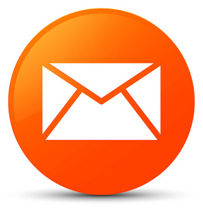 电子邮件图标橙色圆形按钮