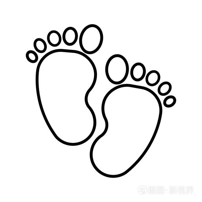 婴儿图标白色背景, 线矢量设计插画-正版商用图片06f9ob-摄图新视界