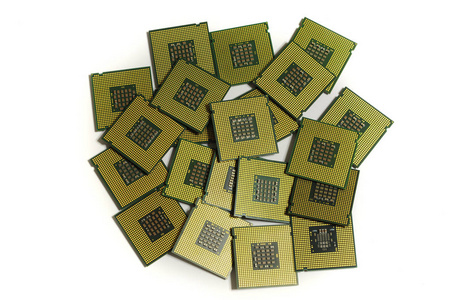 过时的 cpu 计算机处理器在白色背景上隔离