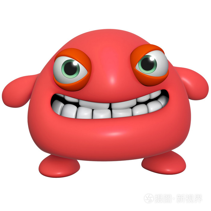 3d卡通可爱红色的怪物