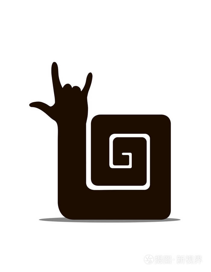 风格化蜗牛剪影