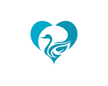 天鹅 logo 模板矢量图片