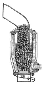 加热热管 东部法语, 复古刻插图。工业百科全书 E。拉米1875