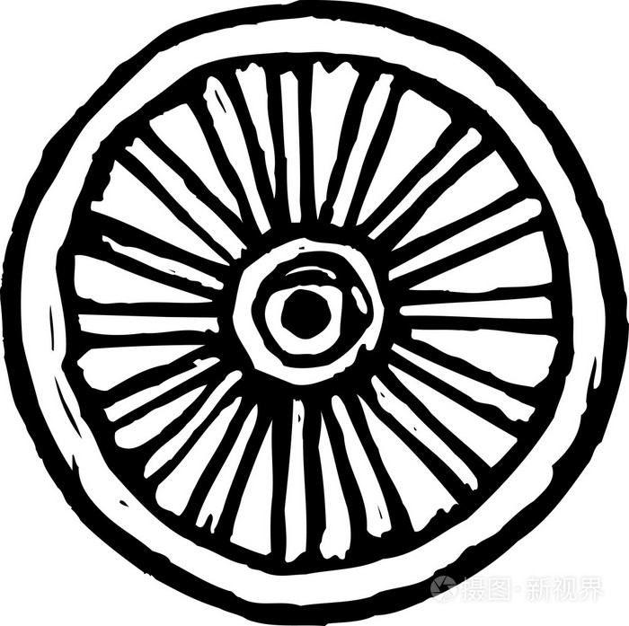 货车车轮的木刻插图插画-正版商用图片06g613-摄图新视界