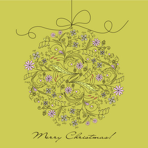 圣诞卡片装饰品,矢量照片