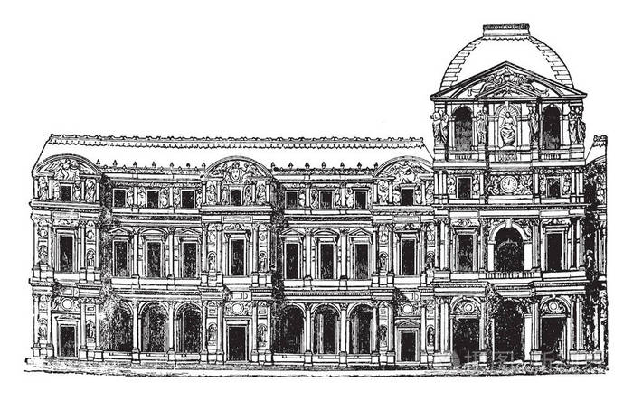 卢浮宫的内立面, 法国的国家博物馆, 世界上参观人数最多的博物馆