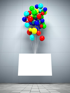广告海报挂在气球上图片