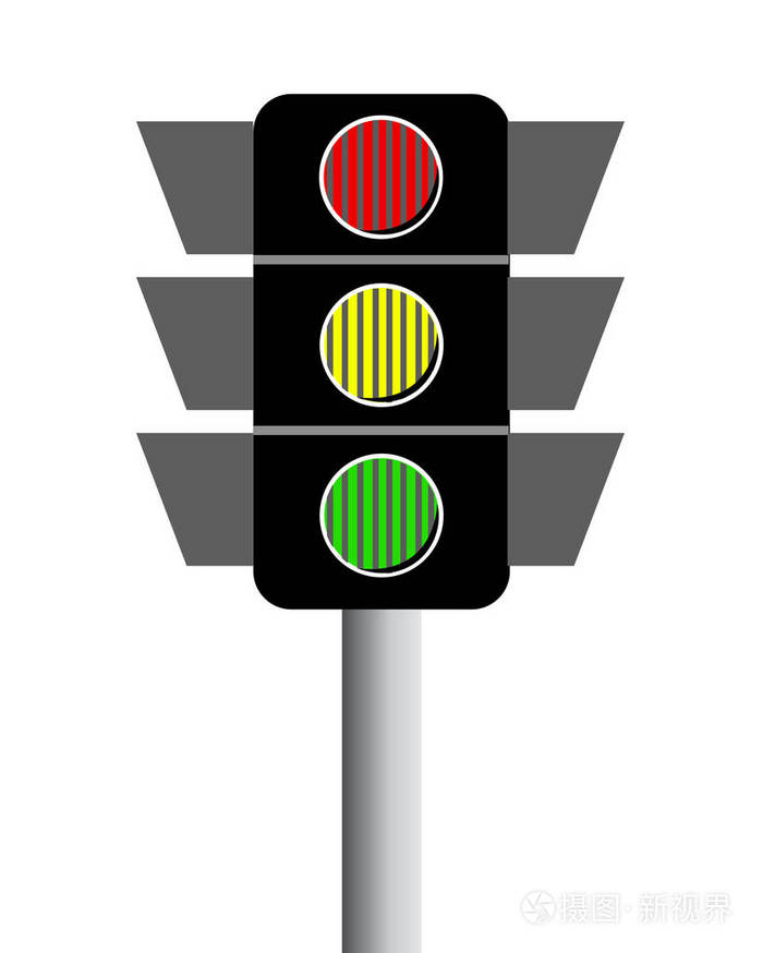 交通信号灯的详细图示和图标