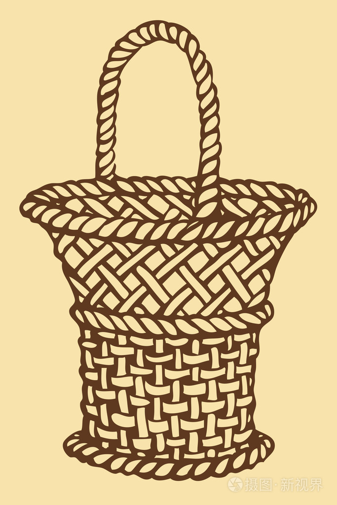 向量.单色图片编织篮子
