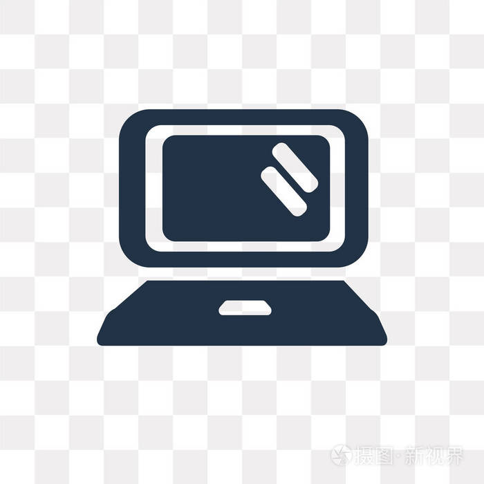 笔记本矢量图标隔离在透明背景下, 笔记本电脑透明度概念可用于 web