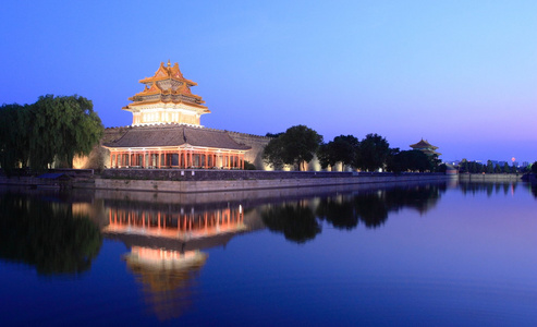 中国紫禁城的夜景