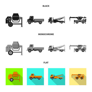 构建和构造符号的矢量设计。集建与机械库存矢量图