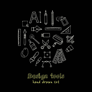 手绘涂鸦设计工具套装照片