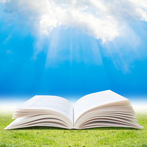 打开空白的书图片