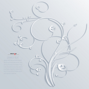 鲜花花卉元素圣诞抽象 3d 设计背景矢量插图白色