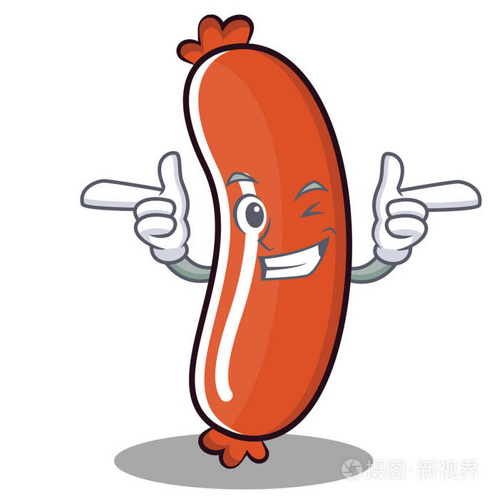 传情香肠卡通风格