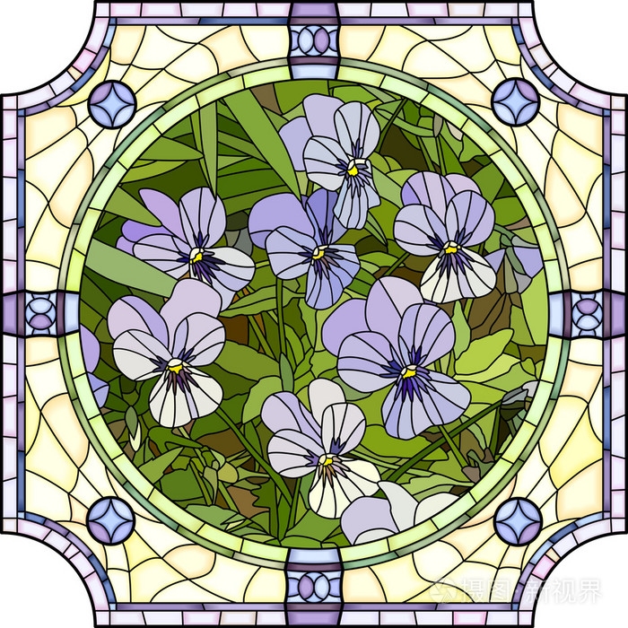 矢量插画的花卉紫色紫罗兰