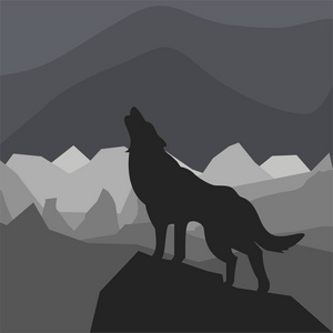 孤独的狼嚎叫图片-孤独的狼嚎叫素材-孤独的狼嚎叫插画-摄图新视界