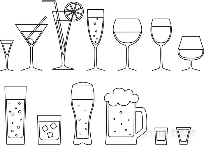 满酒杯插画-正版商用图片06h42f-摄图新视界