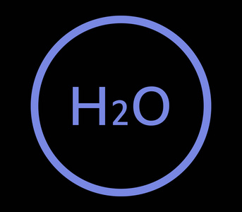 白色背景上的 h2o 图标