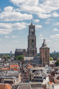 空中城市景观的中世纪城市乌得勒支荷兰第四次城市
