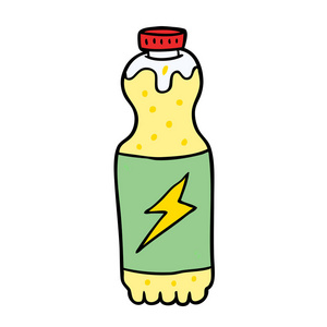 卡通汽水瓶的矢量插图图片