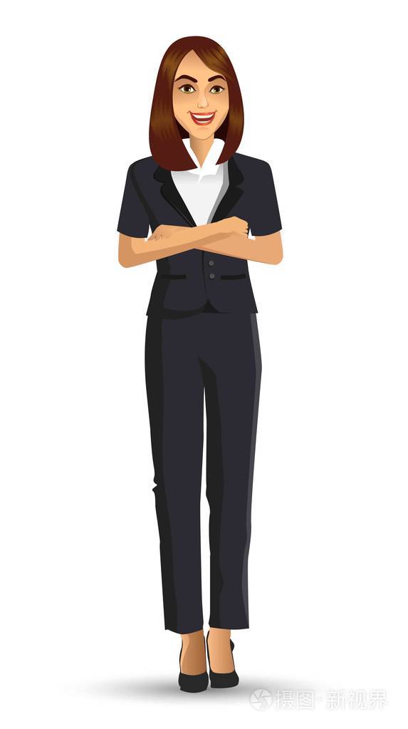 女实业家穿西装矢量插画
