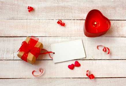 情人节背景, 蜡烛, 礼品盒, 纸标签
