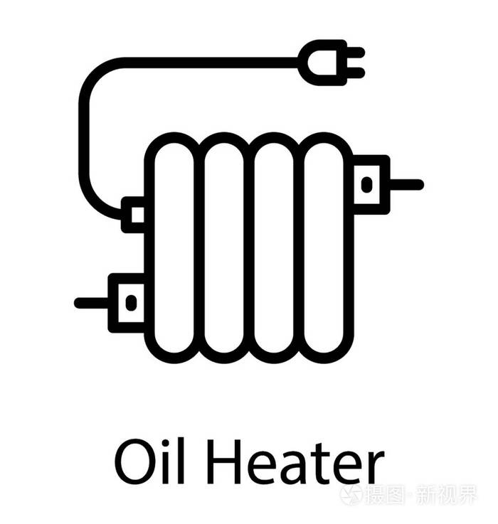 对流加热器用于家用加热油加热器线矢量图标