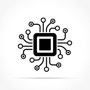 白色背景上的芯片图标照片