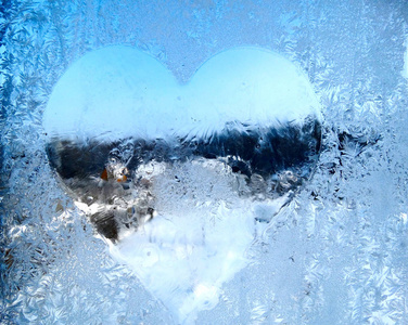 雪花图案的心窗体作为冬季纹理背景