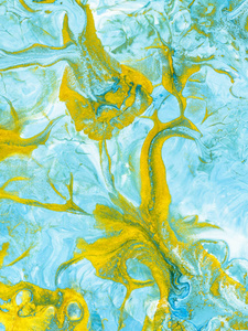 蓝色和金色的大理石抽象手绘背景