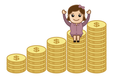 财富-赚取金钱观-商务卡通矢量照片
