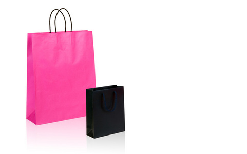 黑色和粉红色的购物袋，与您的徽标或文本的空间