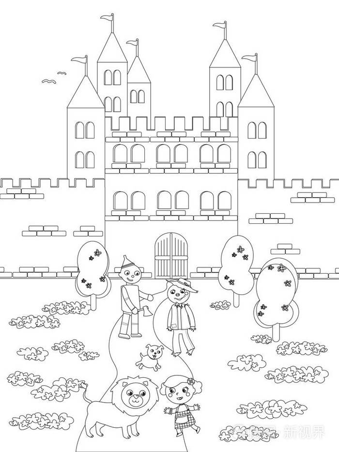 着色巫师绿野仙踪05翡翠城堡插画-正版商用图片06hmbh-摄图新视界