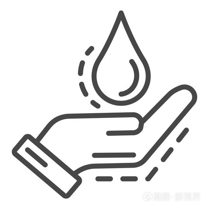 节约水滴图标, 轮廓样式插画-正版商用图片06hplx-摄图新视界