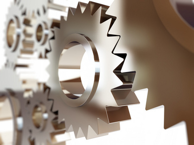 在白色齿轮图片