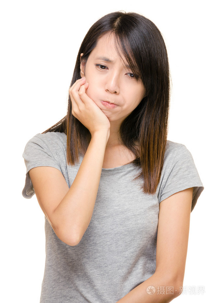 牙痛的亚洲女人