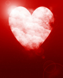 心形的月亮在蓝蓝的天空照片