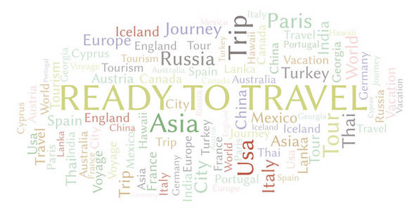 准备好去旅游了。Wordcloud 只用文本制作