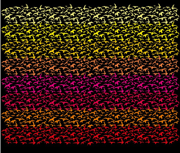 鸟剪影设置矢量艺术
