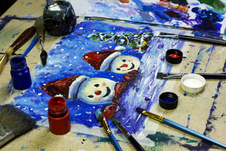 春节放炮绘画图片