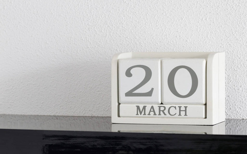 白色方块式日历当前日期20和月3月