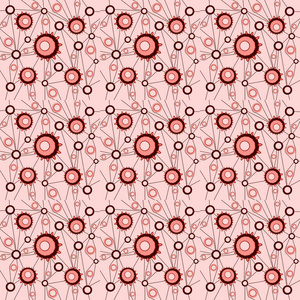 定期错综复杂同心圆图案粉红色红棕色连接