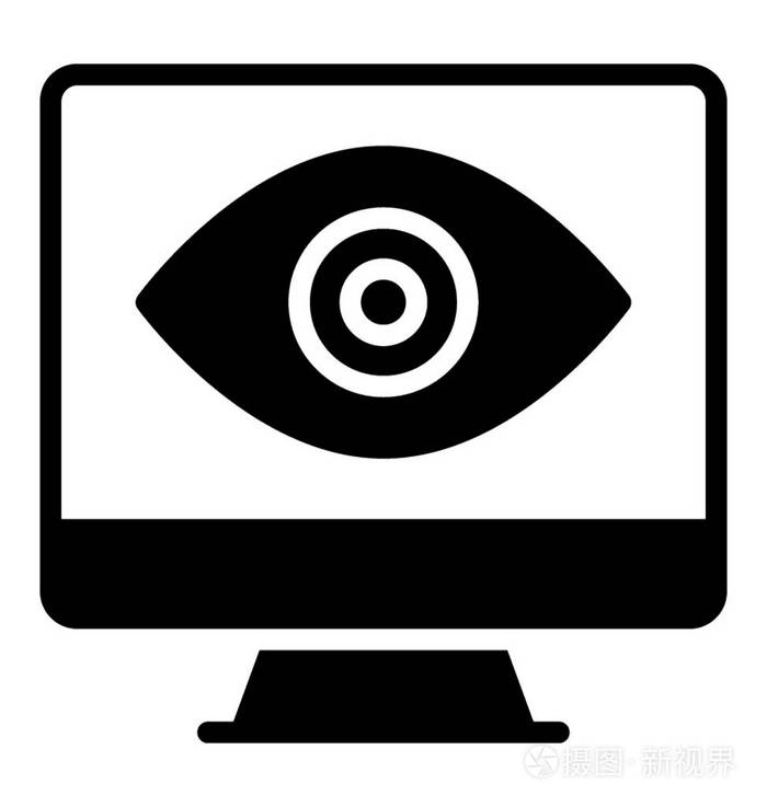 通过笔记本电脑和眼睛符号进行远程监控