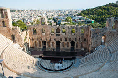 剧场的 herodes atticus，希腊，雅典