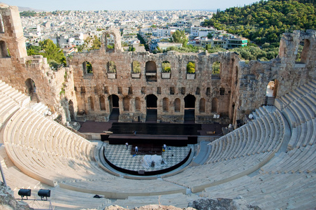 剧场的 herodes atticus，希腊，雅典