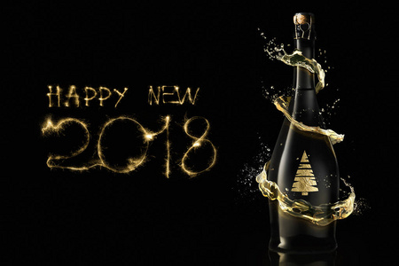 新的一年庆祝与香槟